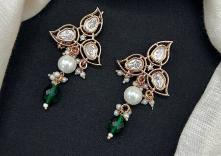 Green and Gold Earrings