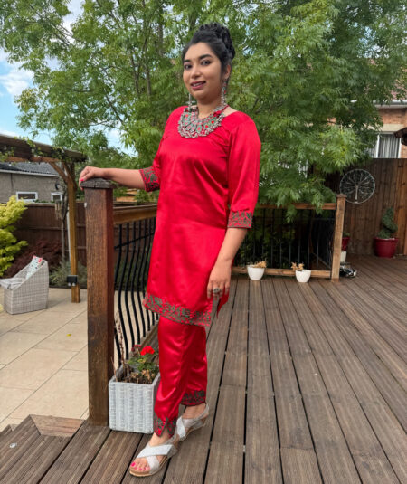Red Satin Co-ord Set