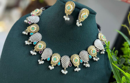 Dual tone Necklace Set