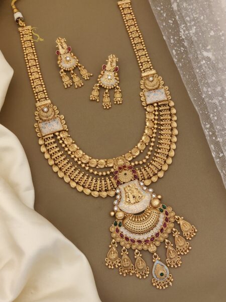 Antique Gold Rajwadi Long Necklace
