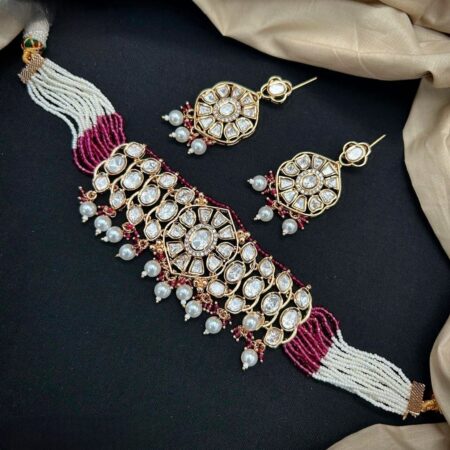 Designer Pearl and Kundan choker Set