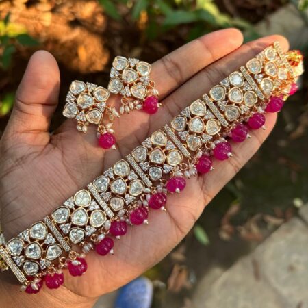 Designer Square Kundan Choker Set