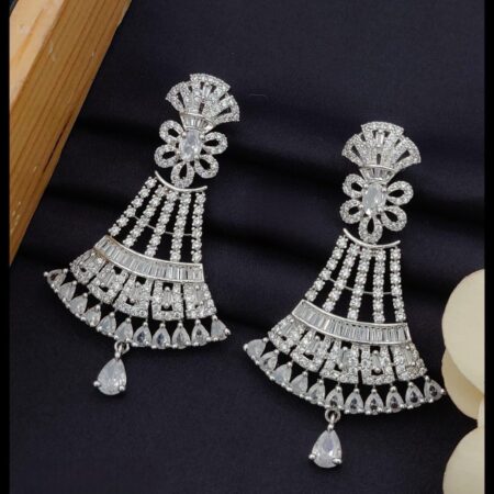 Huge American Diamond Earrings