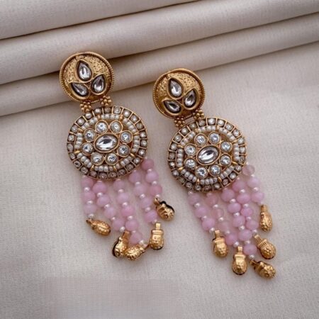 Brass And Crystal Earrings