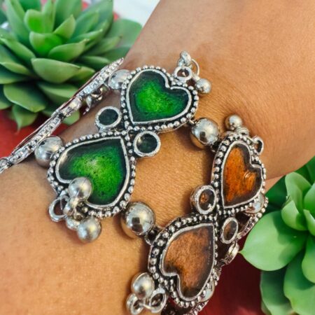 Orange and green bracelet