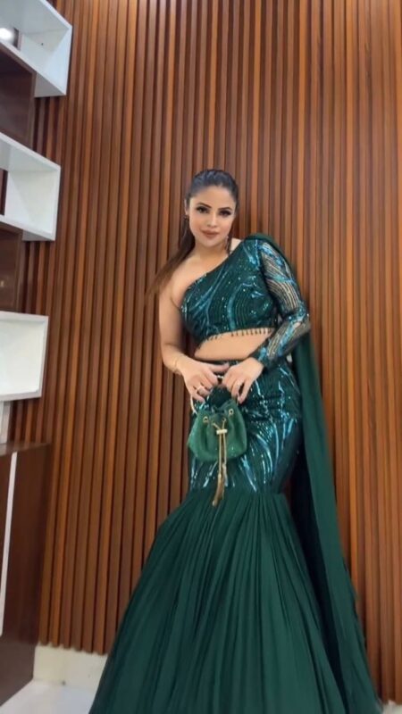 Bottle Green Fish Tail Lehenga