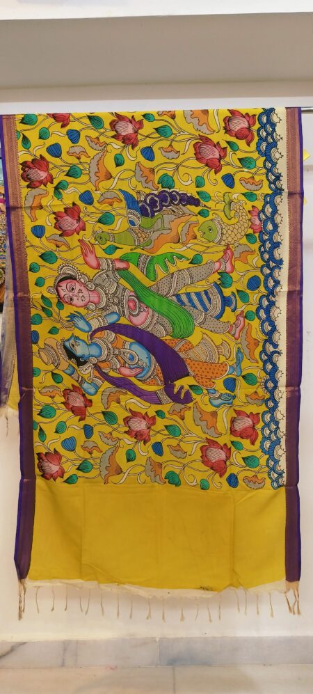 Mangalgiri Silk Kalamkari Multi Colour Duppatas