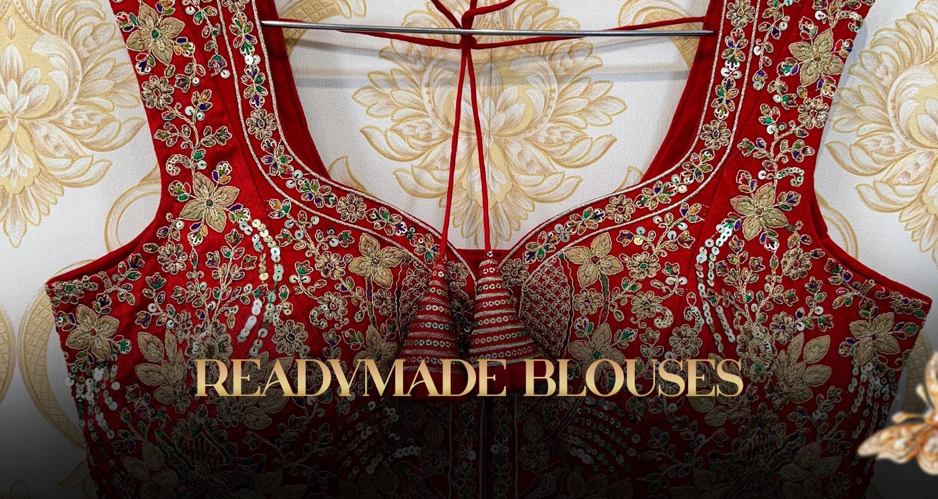 Category banner for ready-made blouses in traditional and modern styles