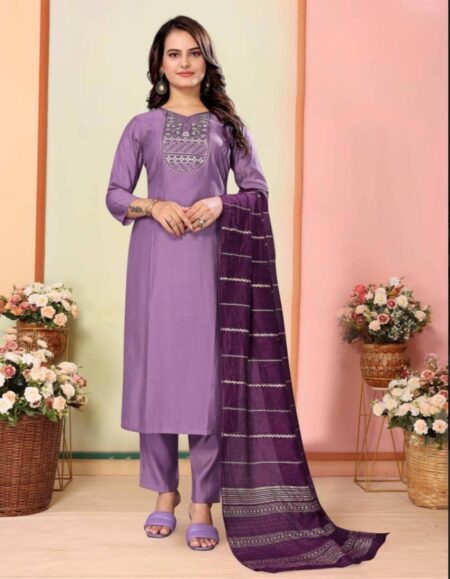 Embroidered Purple salwar set