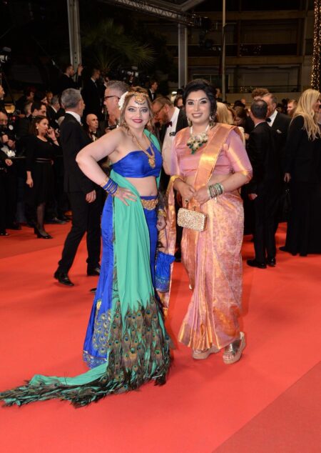 Pure Kanchipuram Silk Lehenga With Original Aari Work And Peacock Feathers Dupatta: Cannes 2025 outfit