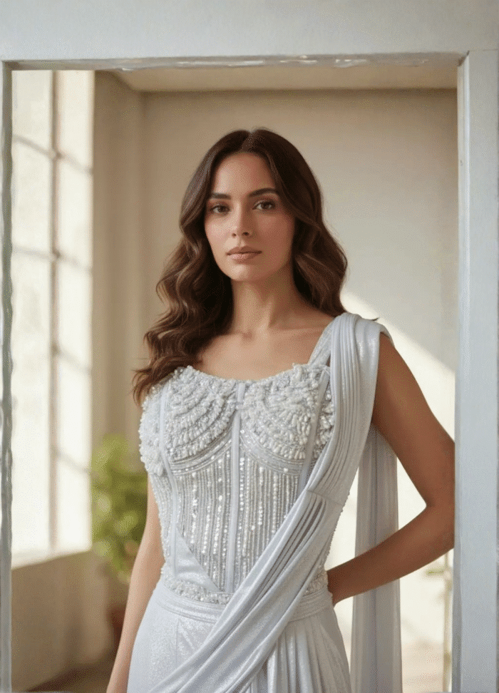 Handmade Ivory Pearl Bridal wedding dress