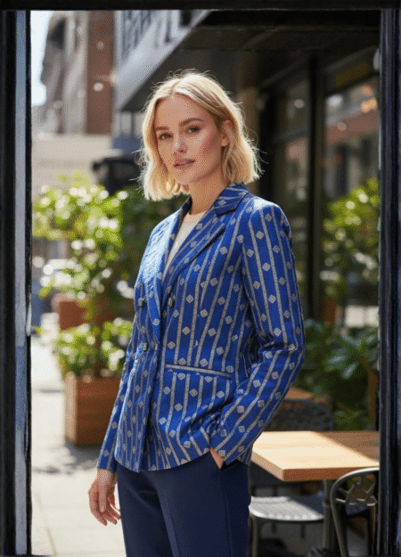 Royal Blue Banarasi Silk Blazer