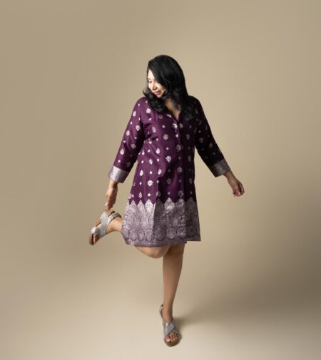 Banarasi silk jacket dress